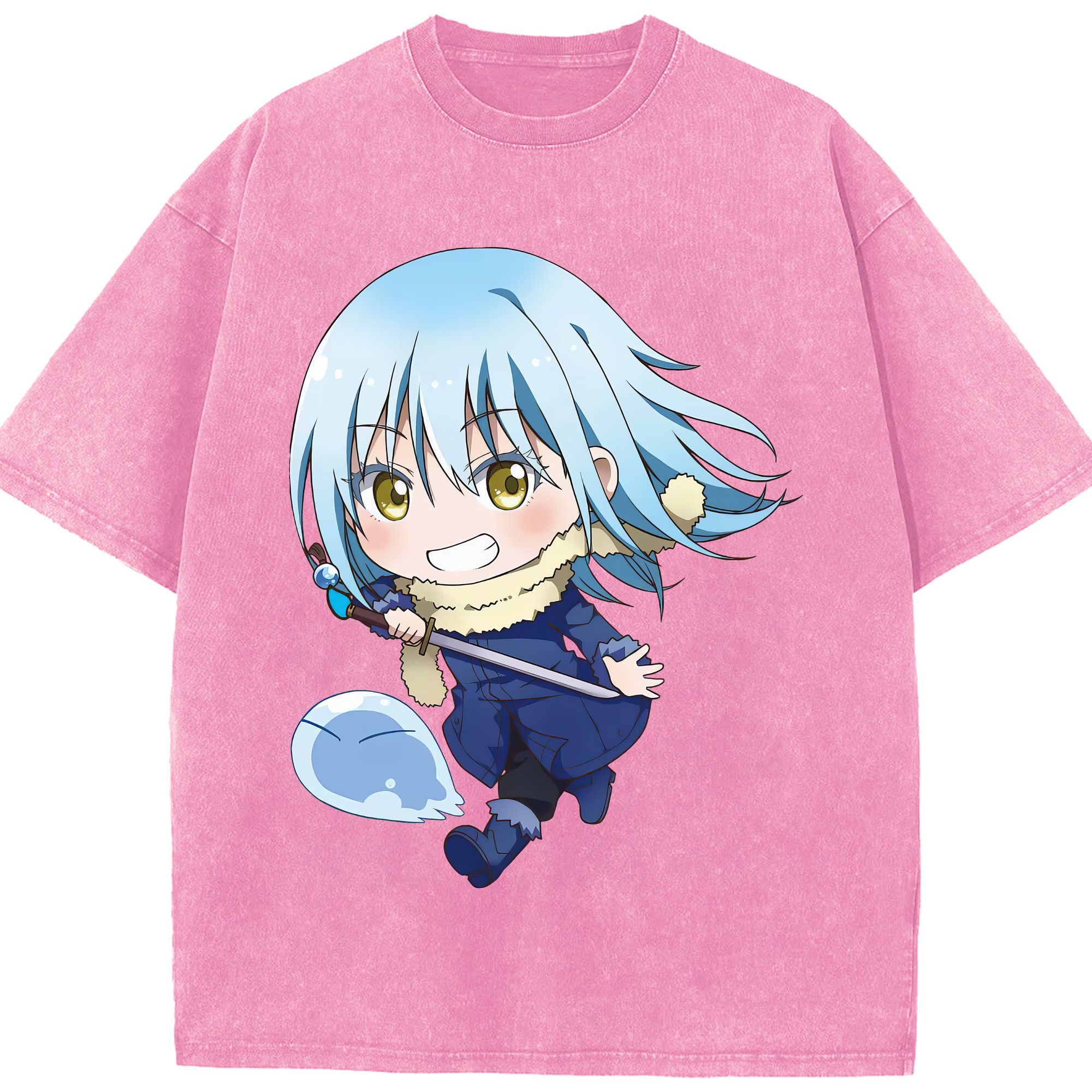 （画像用） 転スラ Regarding Reincarnated to Slime 綿100% ヴィンテージ風 半袖Tシャツ（フロントプリント）